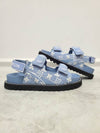 Monogram Paseo Velcro Denim Flat Sandals 37 - LOUIS VUITTON - BALAAN 4