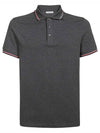 Logo Patch Short Sleeve Polo Shirt Melange Grey - MONCLER - BALAAN 2