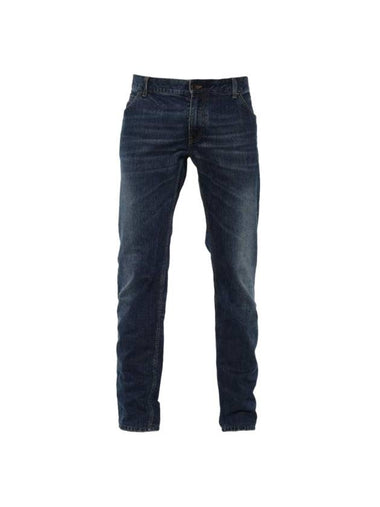 Men's Gold 14 Indigo Dark Wash Denim Straight Fit Jeans Blue - DOLCE&GABBANA - BALAAN 1