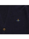 Logo Embroided Button Wool Cardigan Navy - VIVIENNE WESTWOOD - BALAAN 4