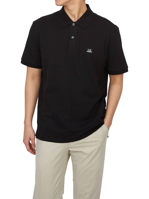 Logo Cotton Polo Shirt Black - CP COMPANY - BALAAN 5