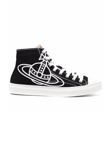 Logo Canvas High-Top Sneakers Black - VIVIENNE WESTWOOD - BALAAN 1