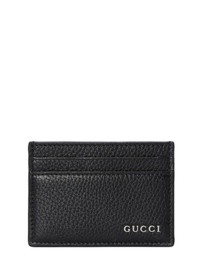 Metal Logo Leather Card Wallet Black - GUCCI - BALAAN 2