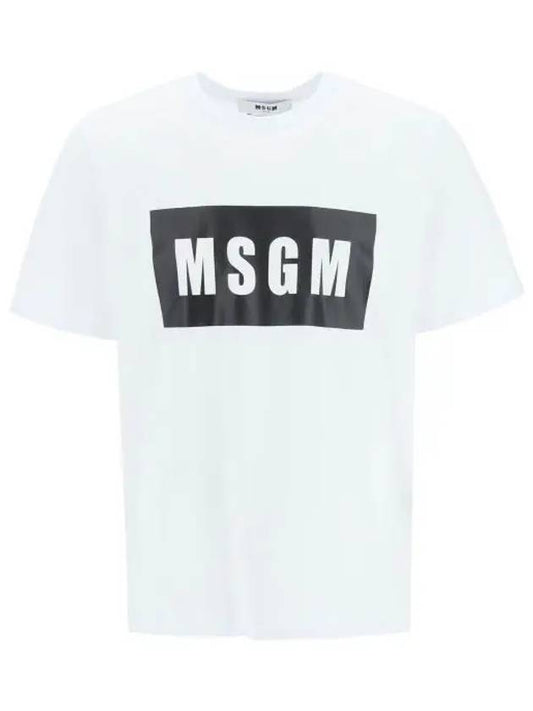 Box Logo Short Sleeve T-Shirt White - MSGM - BALAAN 2