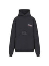 Embroidered Logo Cotton Hoodie Grey - BALENCIAGA - BALAAN 2