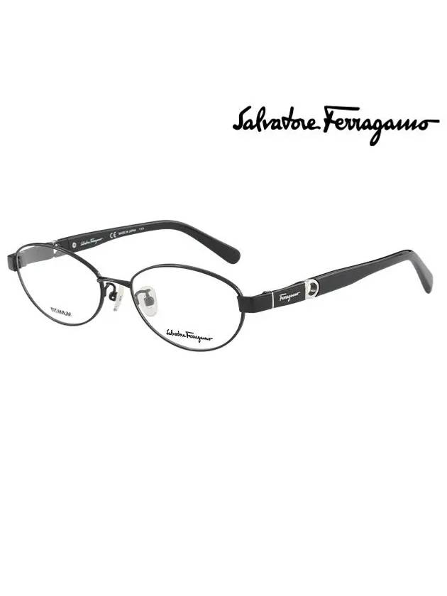 Eyewear Oval Titanium Eyeglasses Black - SALVATORE FERRAGAMO - BALAAN 2