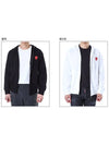 Play Double Red Heart Waffen Hooded Zip Up P1 T294 1 Black - COMME DES GARCONS - BALAAN 3