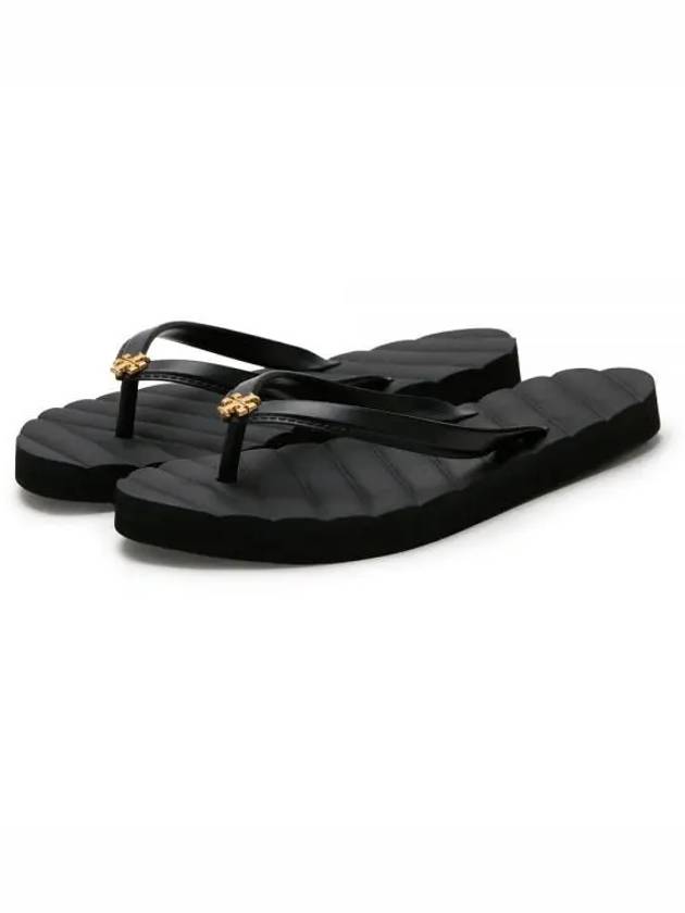 Kira Logo Flip Flops Black - TORY BURCH - BALAAN 2