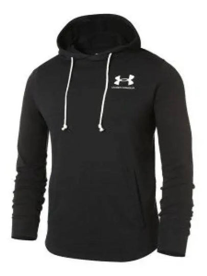 Men's Rival Terry Hoodie Black - UNDER ARMOUR - BALAAN 2