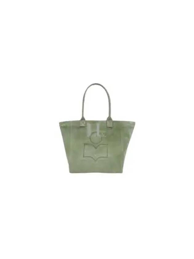 Yenky Logo Small Suede Tote Bag Almond Green - ISABEL MARANT - BALAAN 2