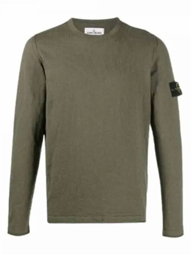 Wappen Patch Crew Neck Knit Top Khaki - STONE ISLAND - BALAAN 2