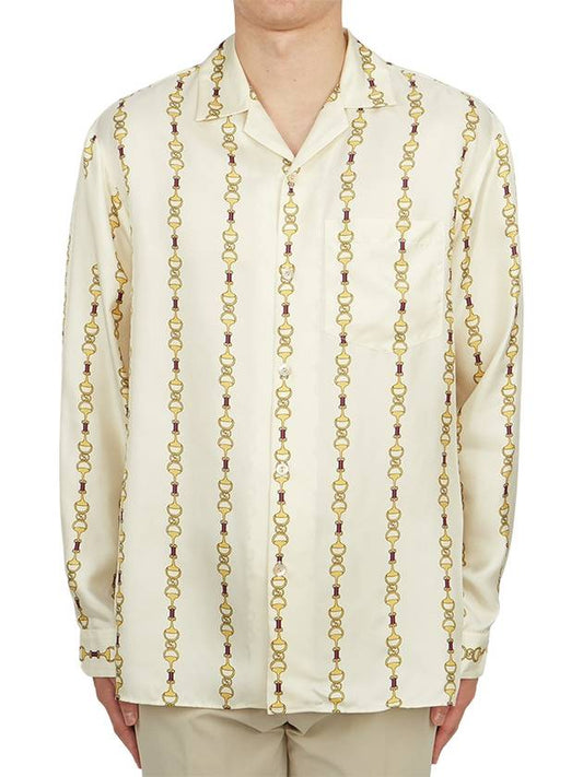 Horsebit Vacation Long Sleeve Shirt Ivory - GUCCI - BALAAN 2