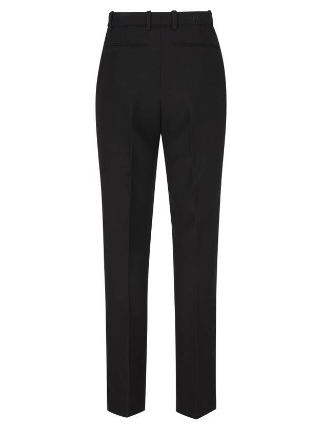 Light wool crepe straight pants black - GUCCI - BALAAN 3