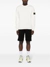 Compass Motif Crew Neck Regular Fit Cotton Knit Top White - STONE ISLAND - BALAAN 3