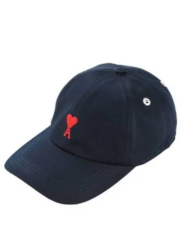 Hat chain stitch heart logo embroidery baseball cap blue 199993 - AMI - BALAAN 2