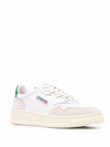 Medalist Suede Green Tab Low Top Sneakers White Beige - AUTRY - BALAAN 3