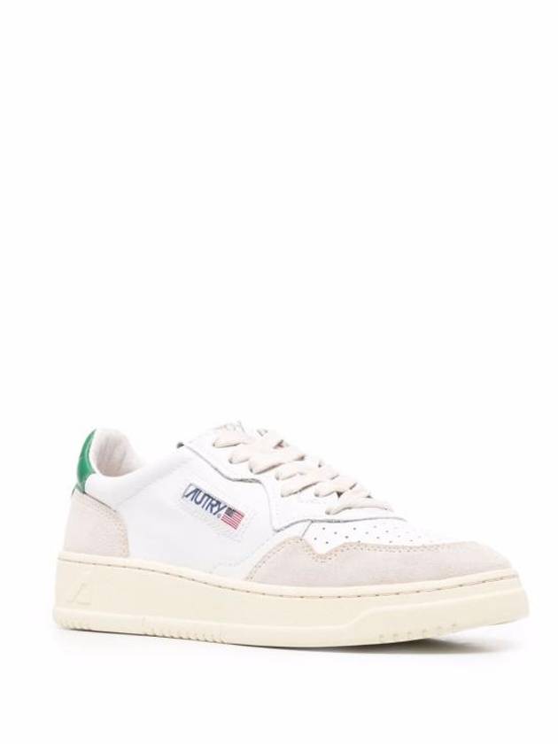 Medalist Suede Green Tab Low Top Sneakers White Beige - AUTRY - BALAAN 3