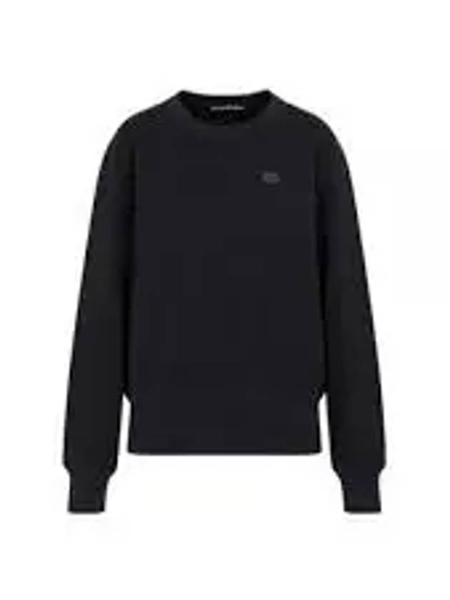 Logo Patch Regular Fit Crew Neck Sweatshirt Black - ACNE STUDIOS - BALAAN 2