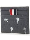 Sky Half Drop Card Wallet Dark Grey - THOM BROWNE - BALAAN 3