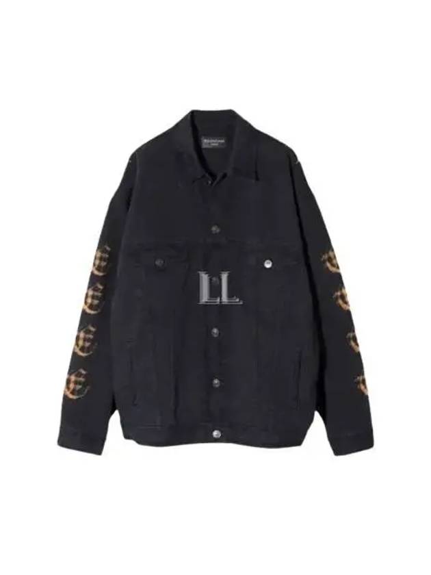 Peach Large Fit Denim Jacket Black - BALENCIAGA - BALAAN 2