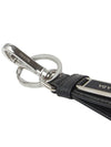 Logo Saffiano Leather Key Holder Black - PRADA - BALAAN 9