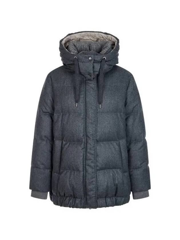 Women s knit color combination wool goose down jacket charcoal 270951 - BRUNELLO CUCINELLI - BALAAN 1