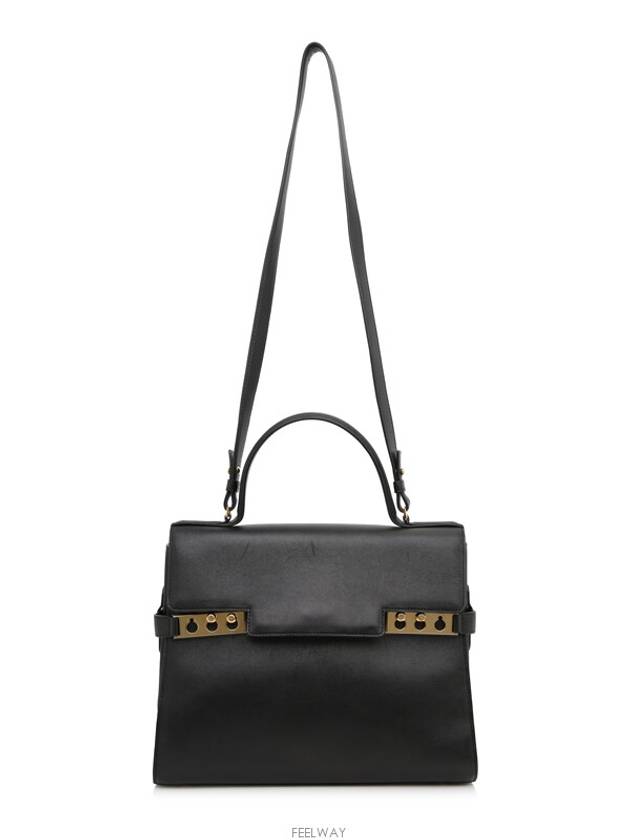 Classic TEMPETE Tompete Black Gold Shoulder Flap Bag - DELVAUX - BALAAN 5