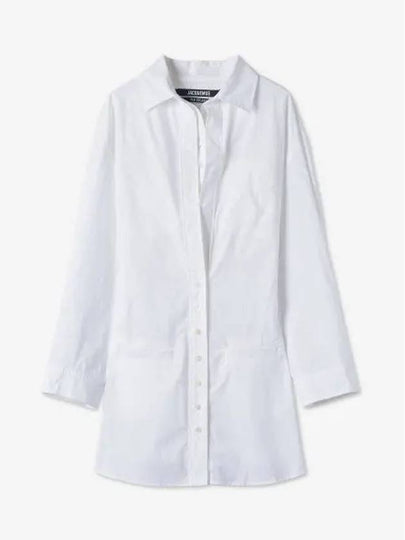 La Robe Baunhilha Layered Shirt Short Dress White - JACQUEMUS - BALAAN 2