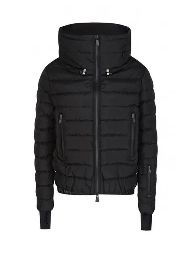 Bonnet Grenoble Logo Patch Hood Padded Black - MONCLER - BALAAN.