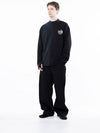 Men s M243MT03NY Circular Reverse Sleeve Half Neck Sweatshirt Black Navy - CHANCE'S NOI - BALAAN 3