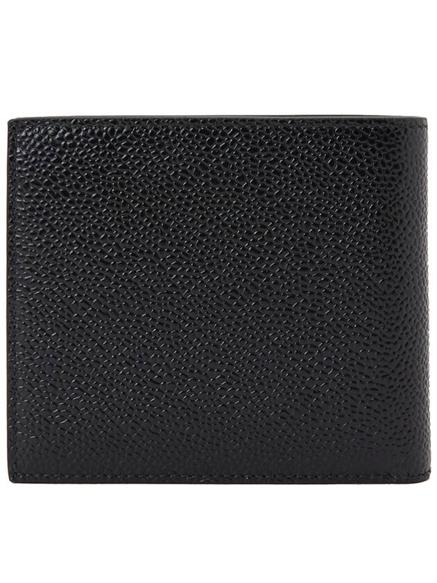 Pebble Grain Leather Half Wallet Black - THOM BROWNE - BALAAN 4