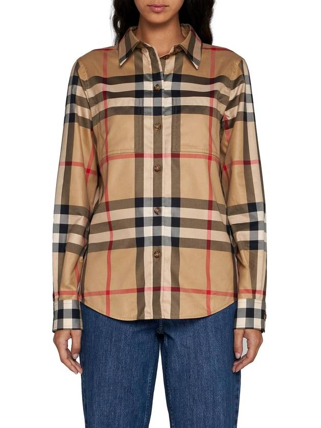 Vintage Check Cotton Shirt Beige - BURBERRY - BALAAN 4