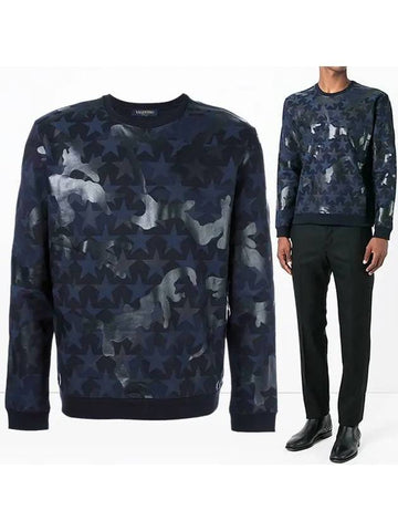 Camo Star Sweatshirt Navy - VALENTINO - BALAAN 1