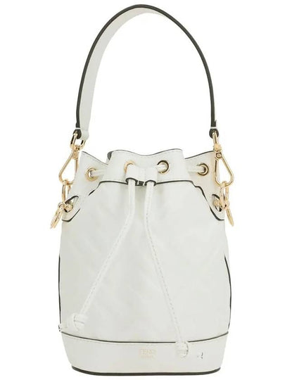 Mon Tresor FF Motif Leather Mini Bucket Bag White - FENDI - BALAAN 2