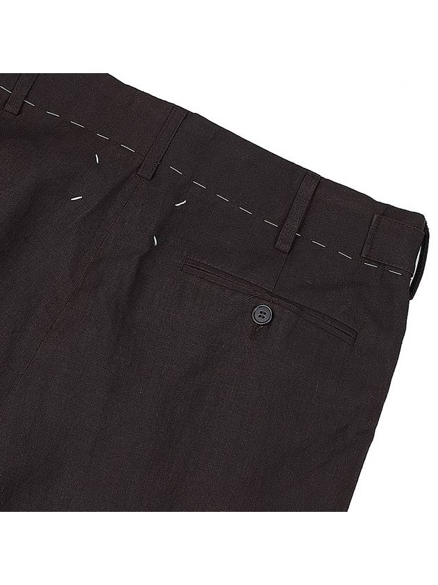 Stitched Logo Drawstring Straight Pants Brown - MAISON MARGIELA - BALAAN 8