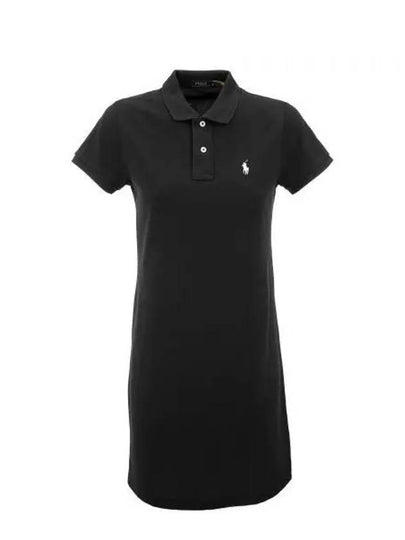 Women's Pony Logo Midi Dress Black - POLO RALPH LAUREN - BALAAN 2