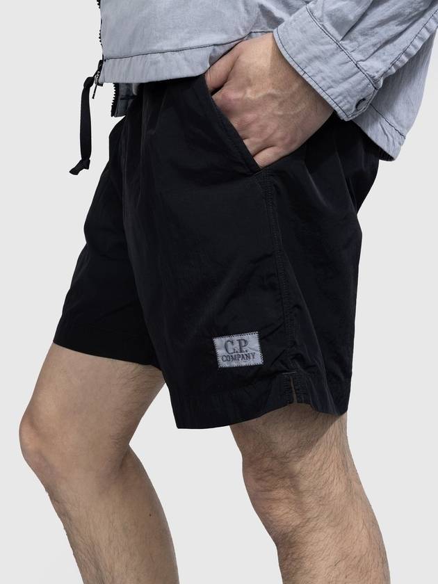 Flat Nylon Logo Patch Utility Swim Shorts Black - CP COMPANY - BALAAN 3