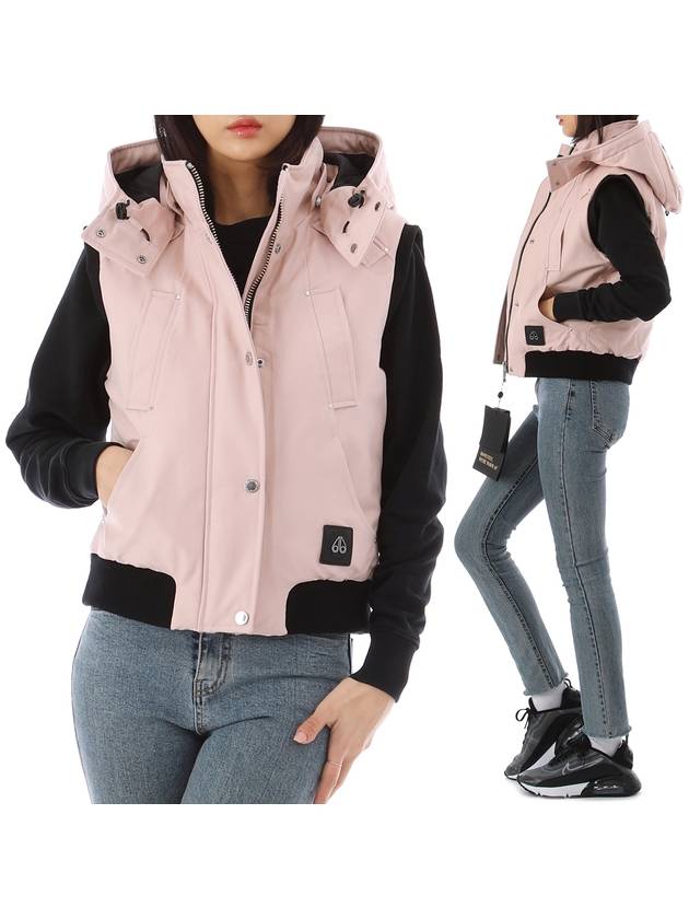 Logo Patch Padding Vest Pink - MOOSE KNUCKLES - BALAAN 2