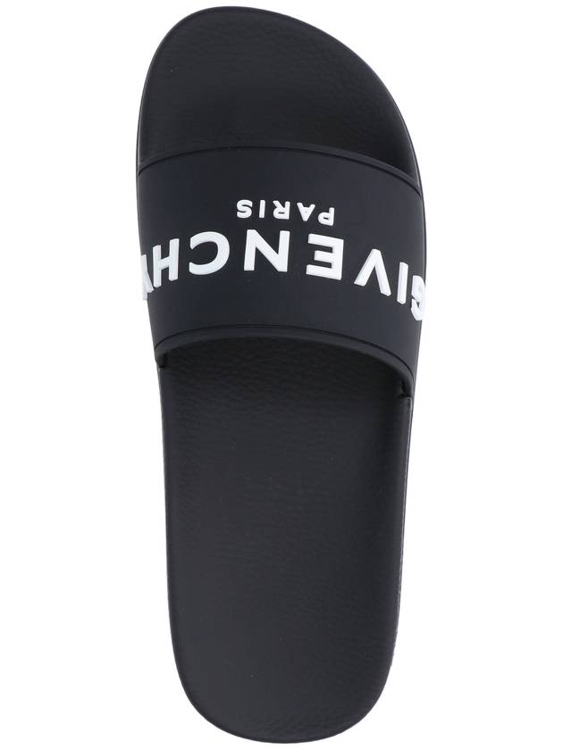 Logo Rubber Slide Slippers Black - GIVENCHY - BALAAN 6