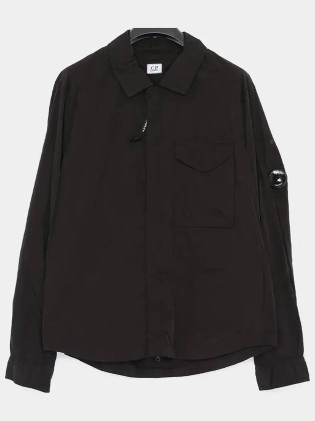 Chrome-R Lens Over Long Sleeve Shirt Black - CP COMPANY - BALAAN 4