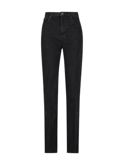 Mid Rise Denim Straight Jeans Black - SAINT LAURENT - BALAAN 2