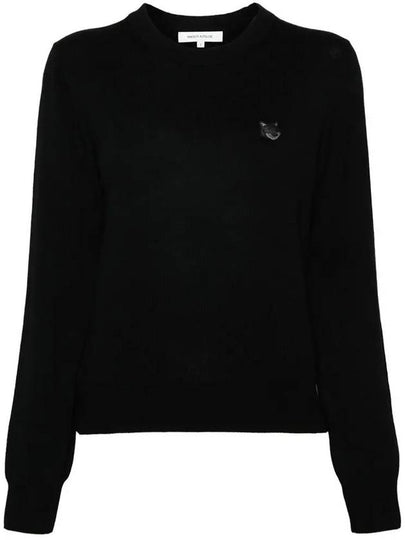 Bold Fox Head Wool Knit Top Black - MAISON KITSUNE - BALAAN 2