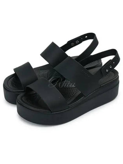 Brooklyn Low Wedge Sandals Black - CROCS - BALAAN 2