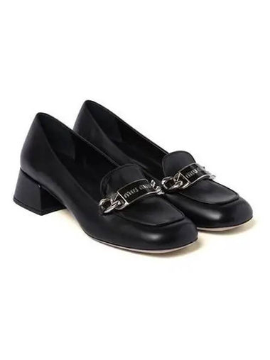 MIU Women s Logo Loafers Black 5D658D 011 - MIU MIU - BALAAN 1