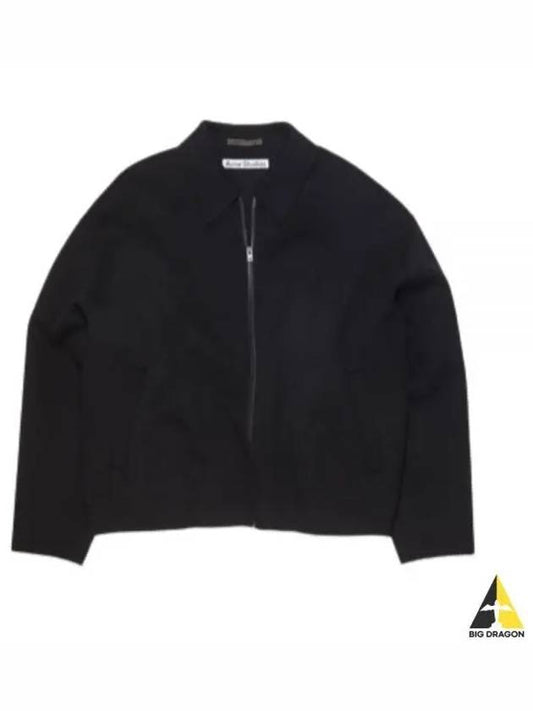 Doverio Double Wool Zip-up Jacket Black - ACNE STUDIOS - BALAAN 2