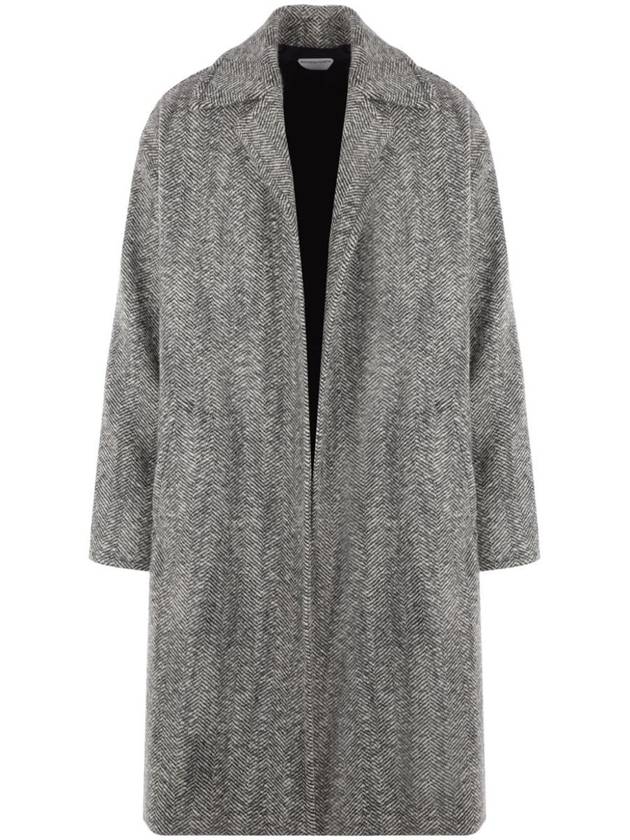 Felted Chevron Wool Single Coat Black White - BOTTEGA VENETA - BALAAN 2