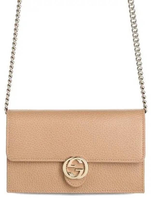 GG Interlocking Chain Strap Cross Bag Beige - GUCCI - BALAAN 2