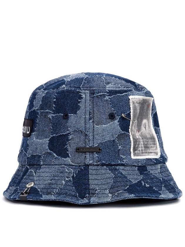 BBD The Apparition Patchwork Denim Bucket Hat Blue - BLACKBLOND - BALAAN 3