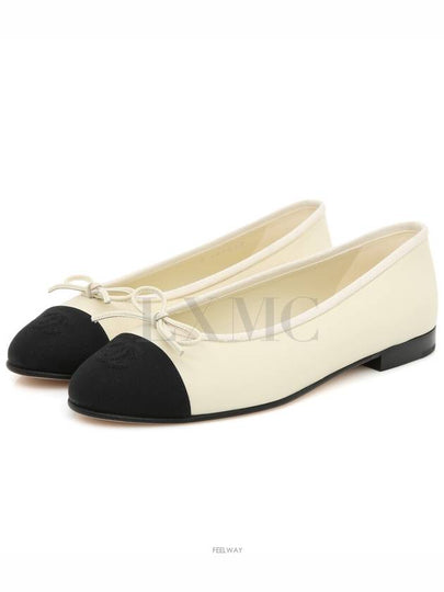 Classic ballerina ballet flat shoes white two tone G02819 Cambon - CHANEL - BALAAN 2