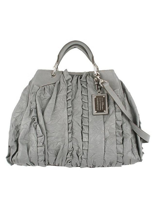 Ruffle Leather Tote Bag Grey - DOLCE&GABBANA - BALAAN 2